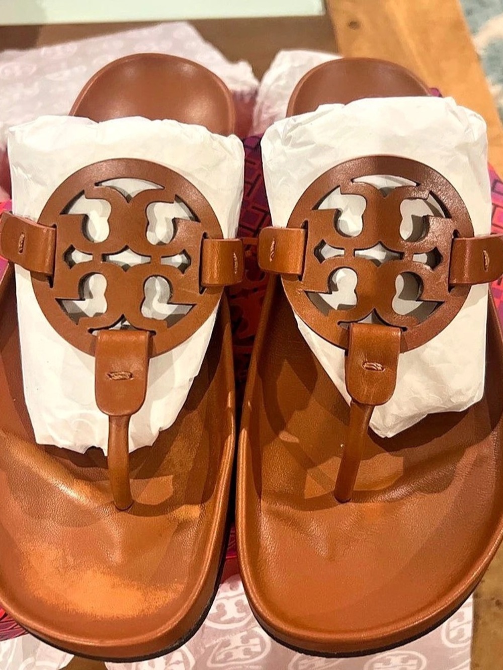 Tory Burch Miller Cloud Sandals Brown US 8